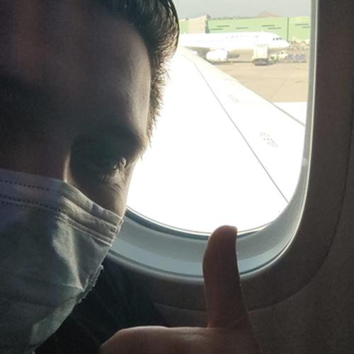 Marcelo despegando desde Santiago rumbo a Irlanda